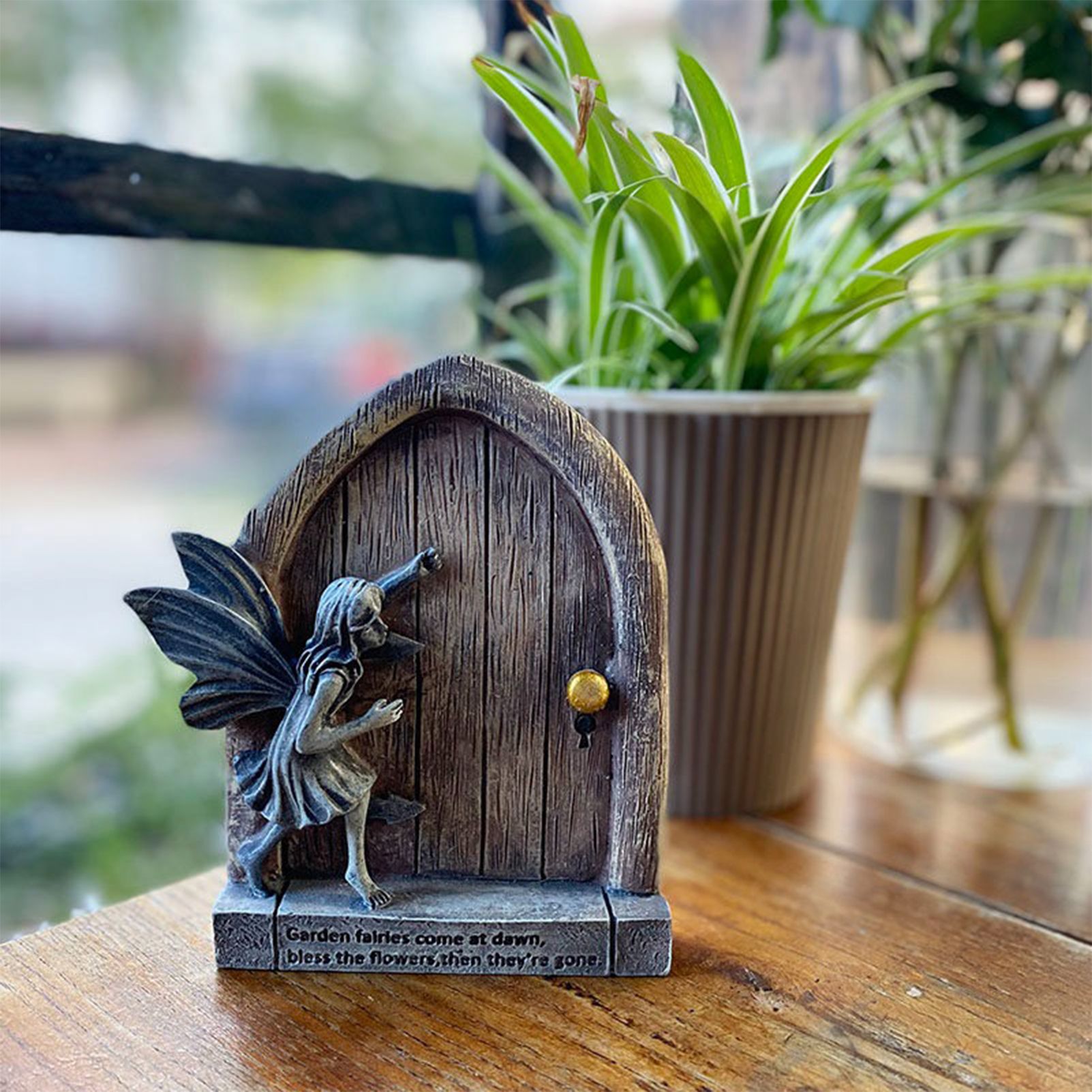 Whimsical Fairy Door Garden Statue Enchanting Outdoor & Indoor Decor for Flower Beds, Patios, Lawns, and Fairy Gardens — image 3