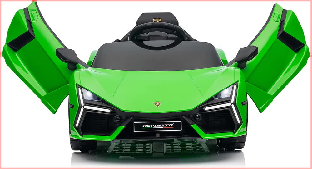 Lamborghini Revuelto Licensed Ride on 12V Remote Control Power Battery Car With Scissor door โ Green โ image 2