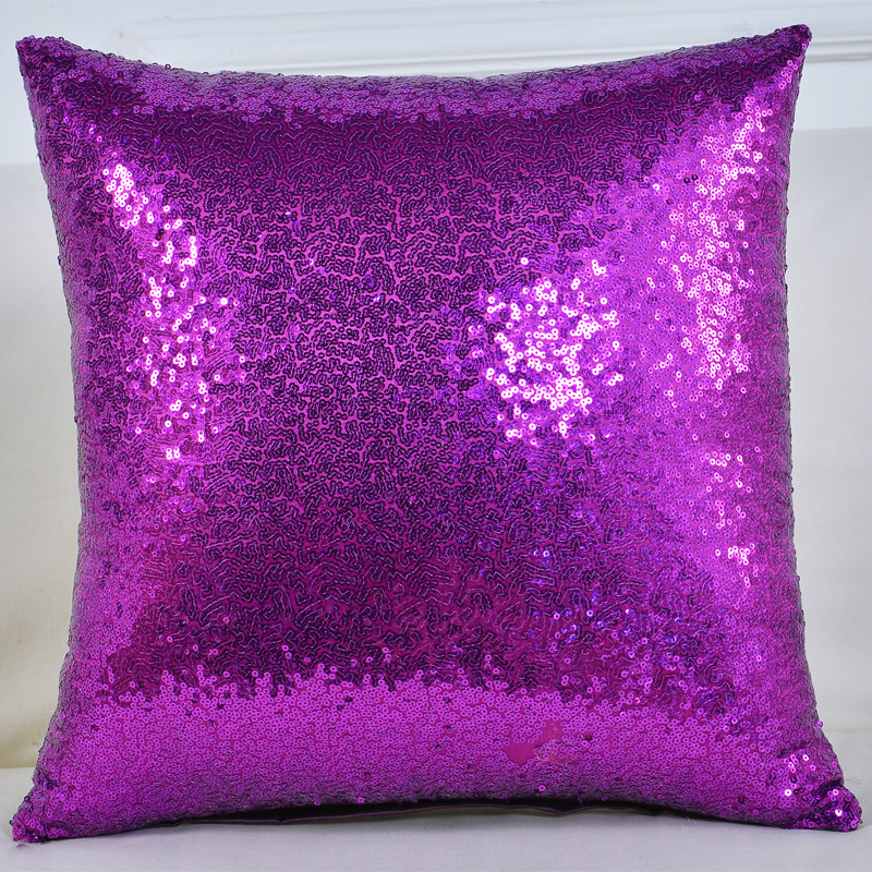 Shiny Sequin Pillowcase - Single-sided gorgeous pillowcase (Purple pair: 45x45cm) โ image 2