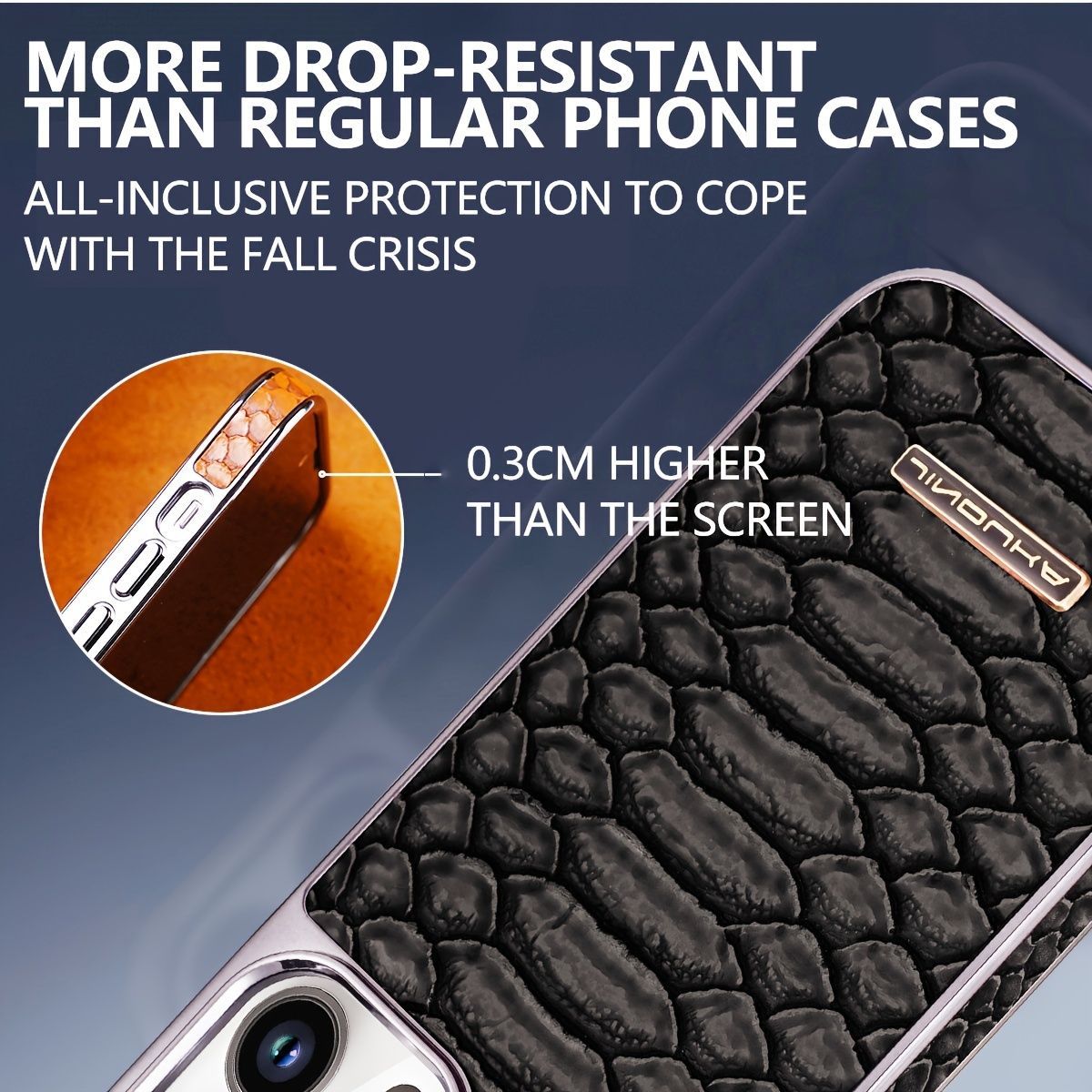 snake-pattern leather phone case β image 3