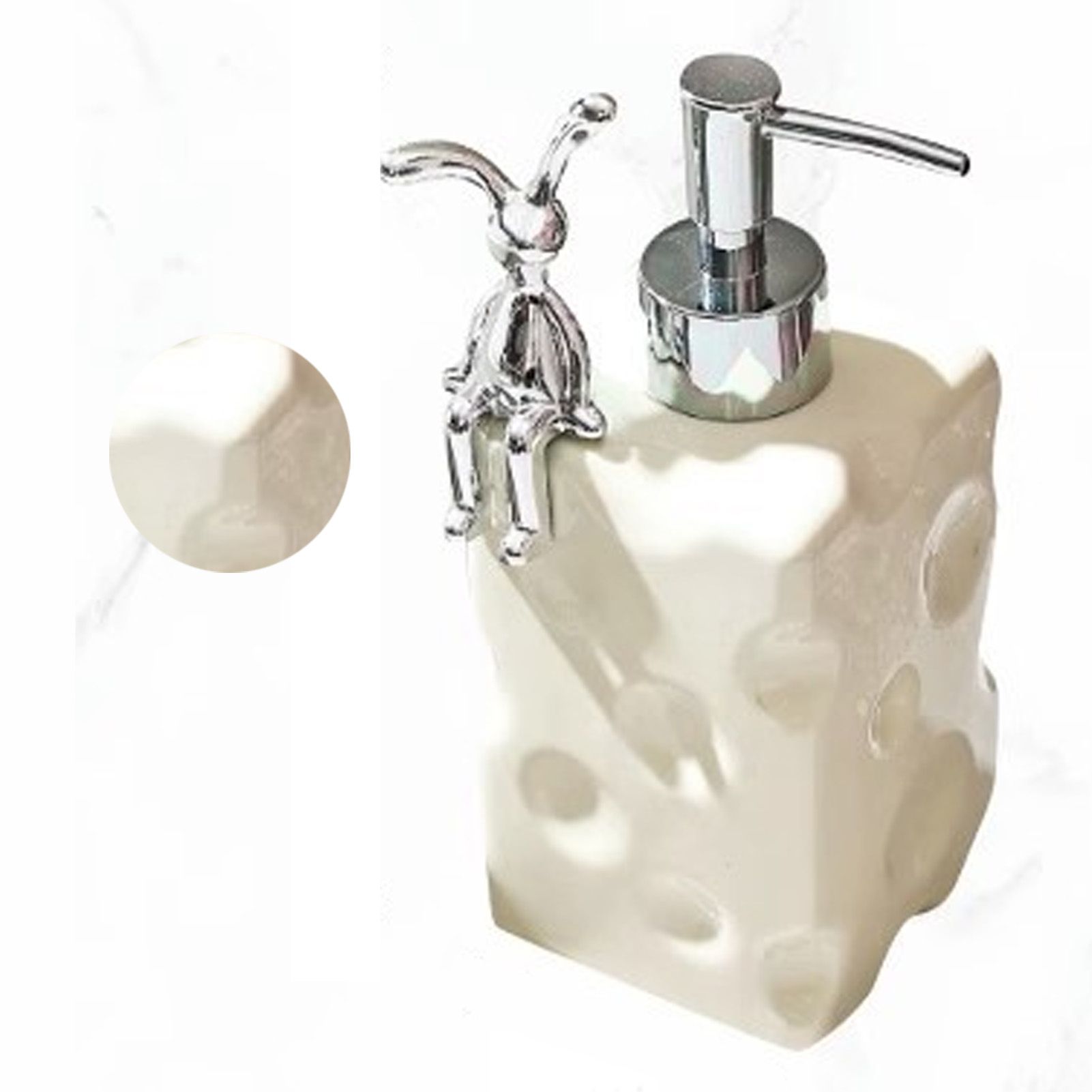Shampoo Dispenser Bottle Ceramic Large Capacity Home Decoration with Pump for Bathroom Large White โ image 4