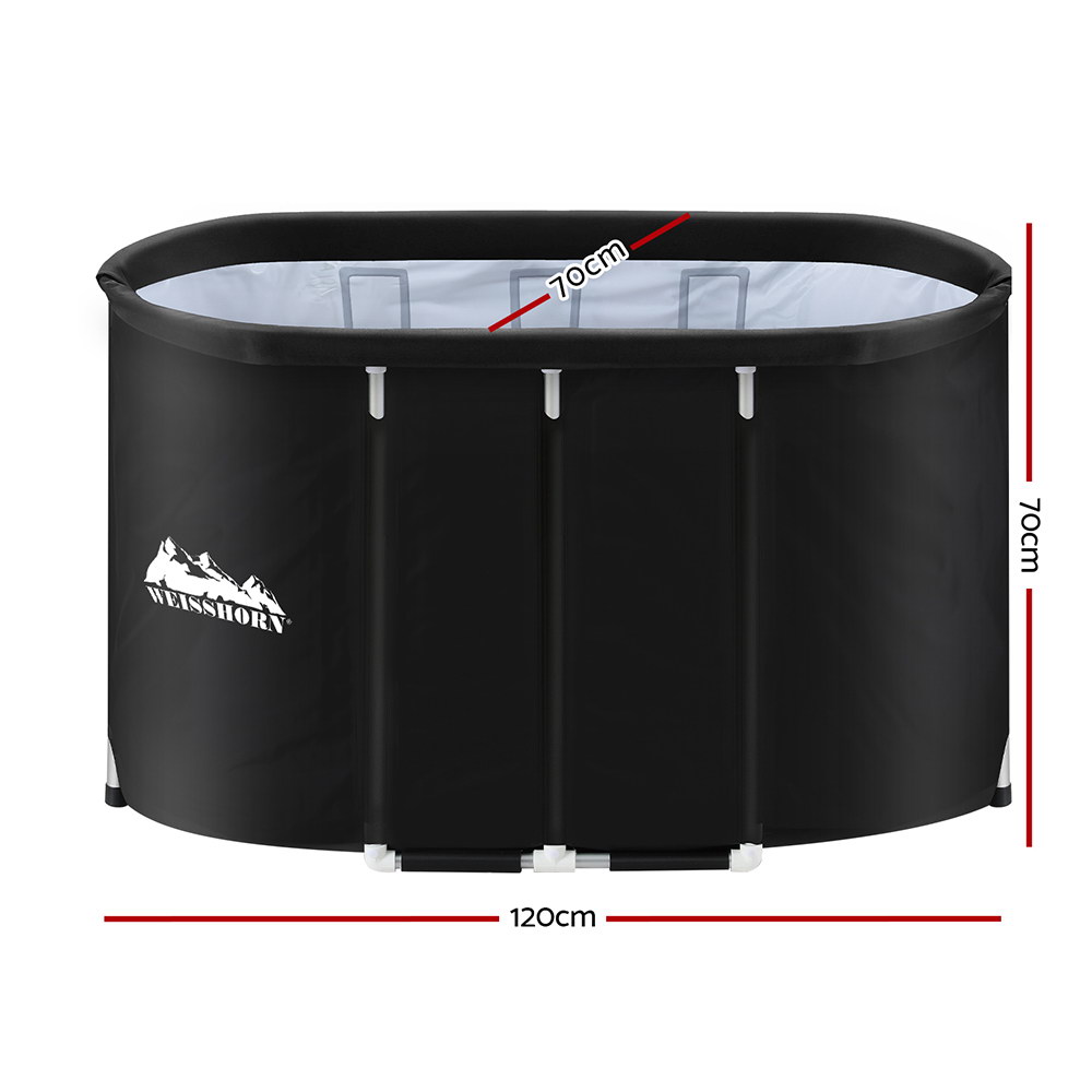 Weisshorn Portable Ice Bath Tub 120x70X70CM Inflatable Cold Water Folding Bathtub Spa Massage — image 3