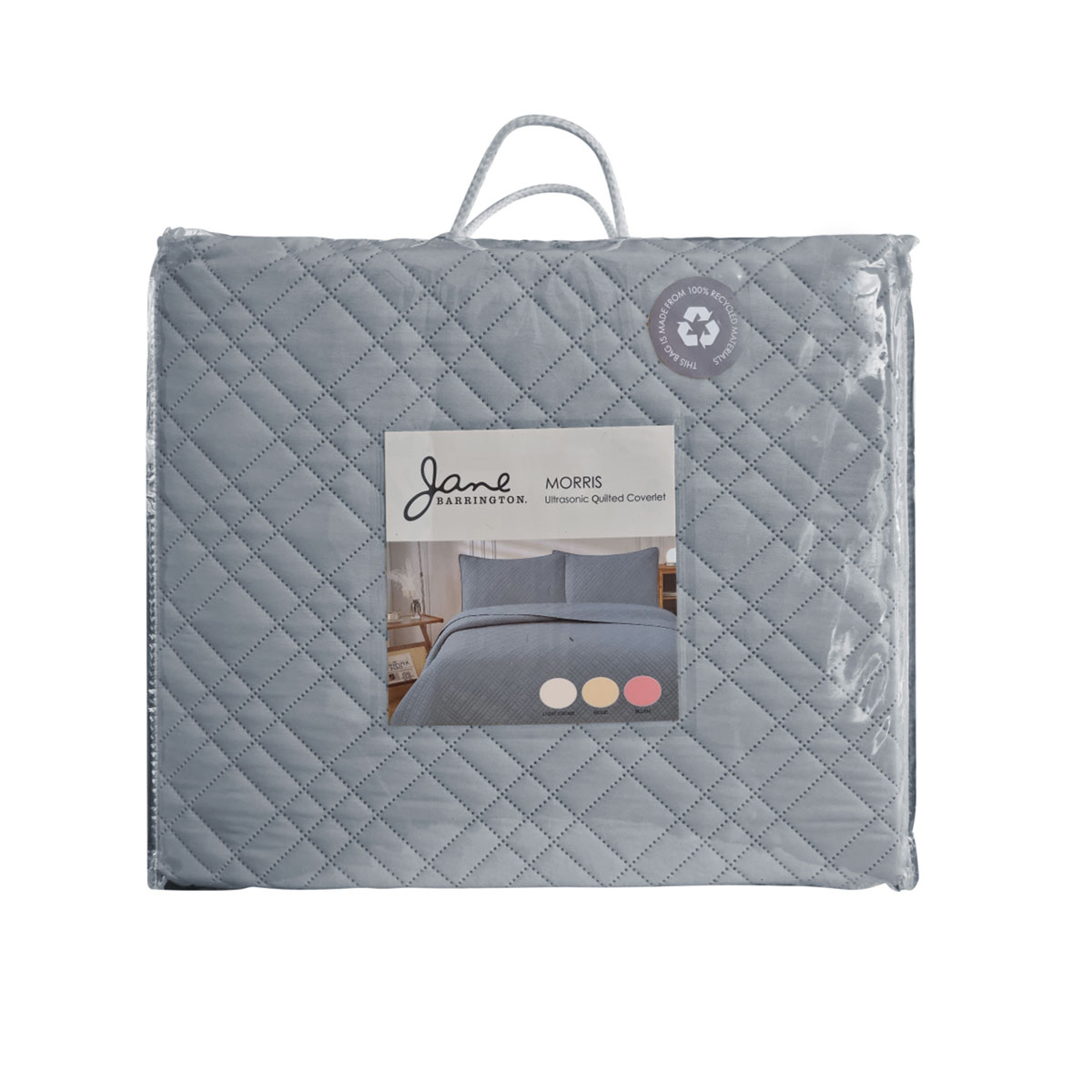 Jane Barrington Morris Dark Grey Ultrasonic Embossed Lightly Quilted Reversible Coverlet Set King โ image 4
