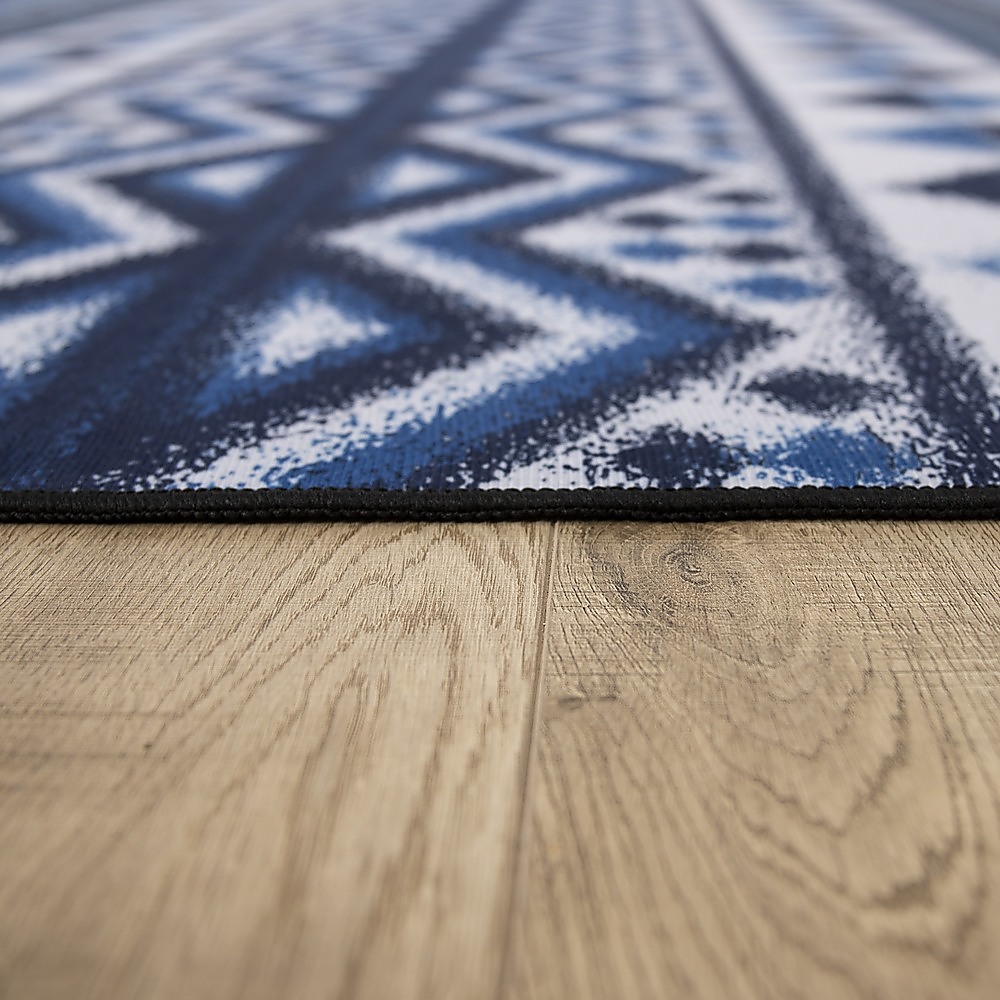 200x300cm Large Floor Blue Ethnic Rug – Modern Area Carpet for Bedroom & Lounge — image 3