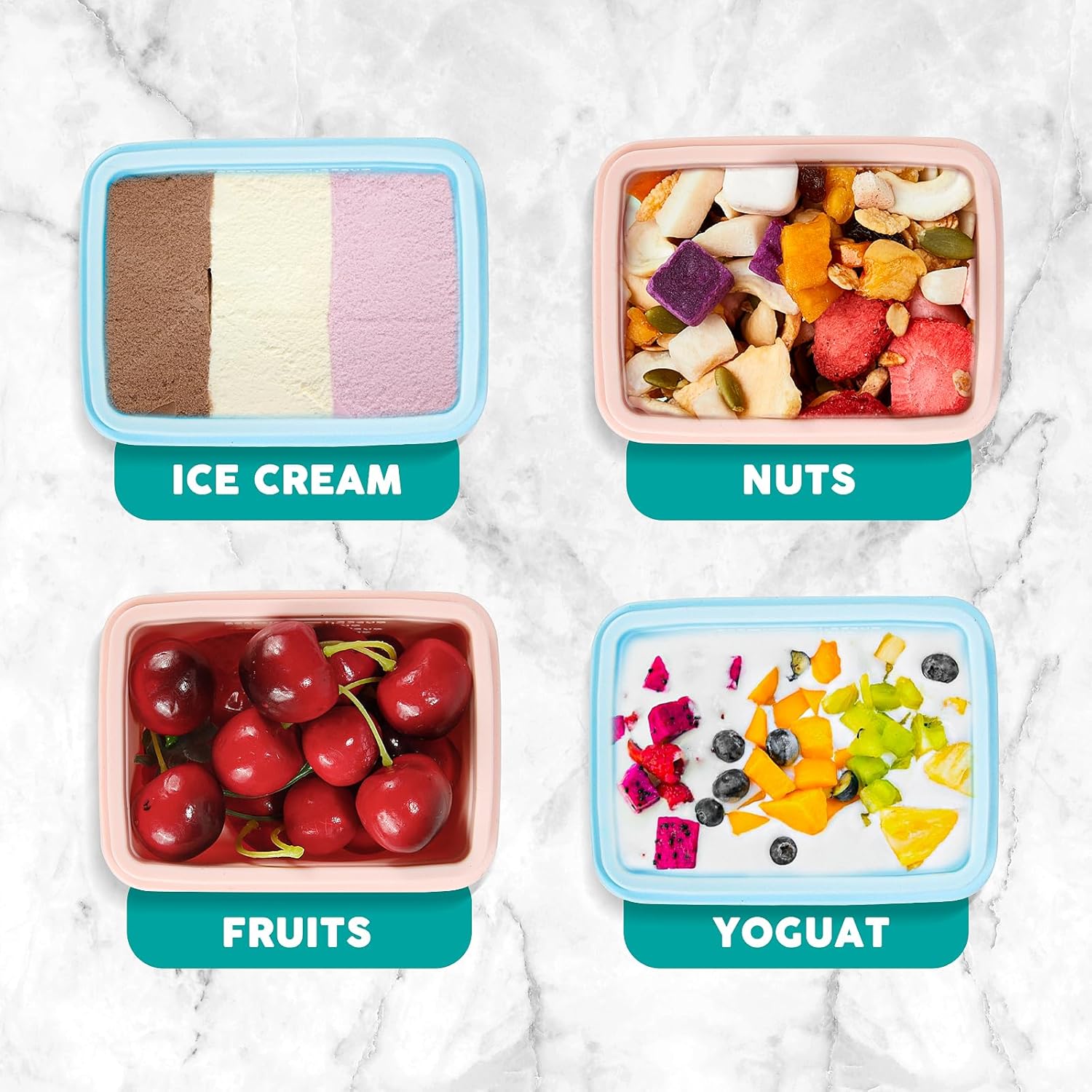 Silicone Snack Containers for Kids, Leak Proof Microwavable Small Lunch Box Containers with Lids for Toddlers, 1 Cup BPA Free Freezer Molds for Soups/Baby Food — image 6