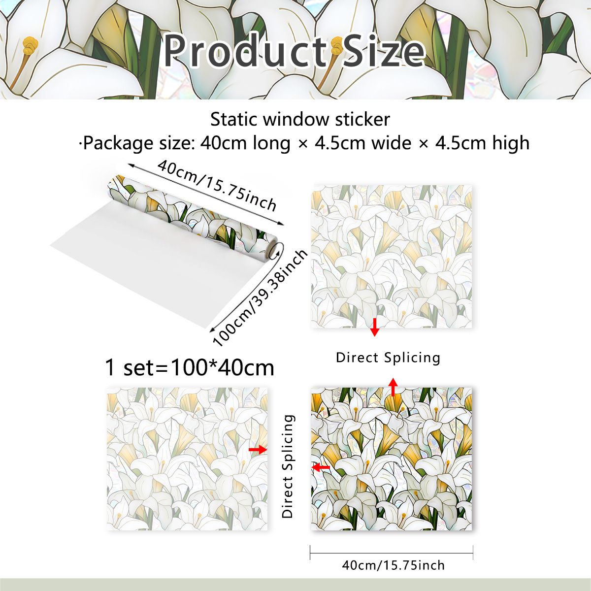 Window Film,Rainbow Window Privacy Film,Green Vines Leaves Double Sided Static Glass Window Clings Stickers for Home Office Living — image 5