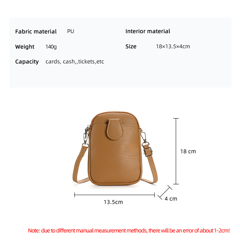 Black Chic Crossbody Phone Bag - Womens PU Leather Mini Shoulder Purse with Adjustable Strap โ image 6