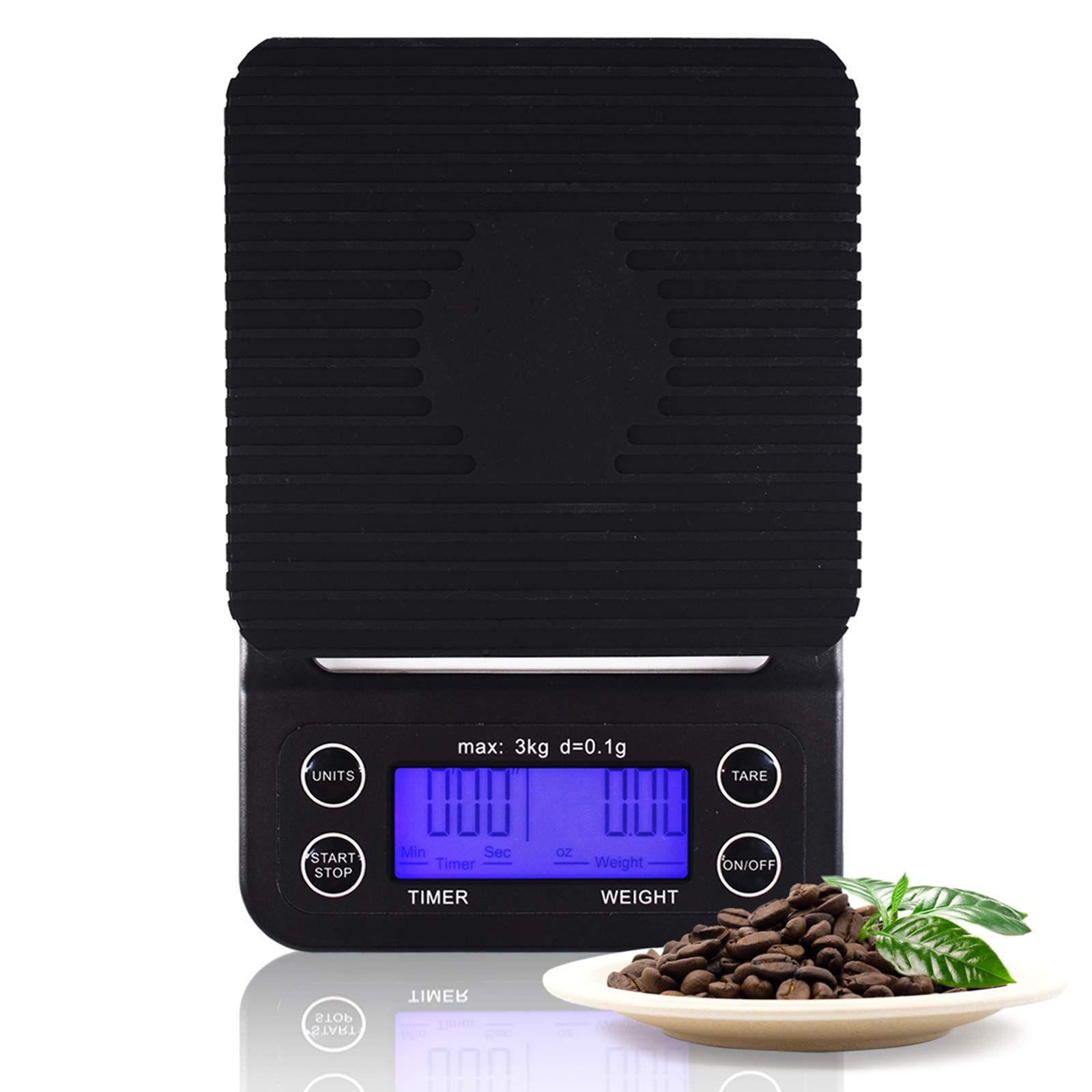 3KG electronic scaleCoffee Scale with Timer Small, Espresso Coffee Scale with Timer for Pour Over Coffee black