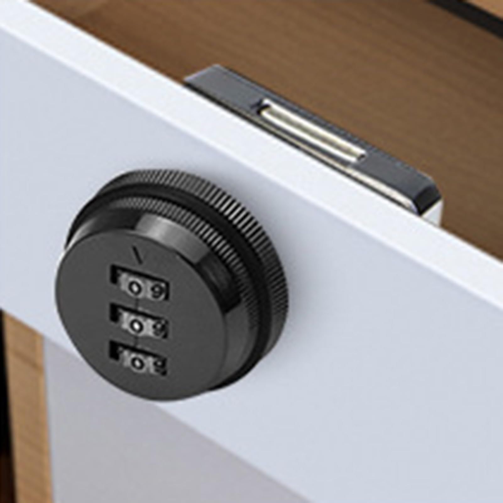 Mechanical Lock Drawer Office Cabinet Mechanical Lock 3-Digit Design Daily Use 1 Set Black Digital Password Lock Thickened — image 4