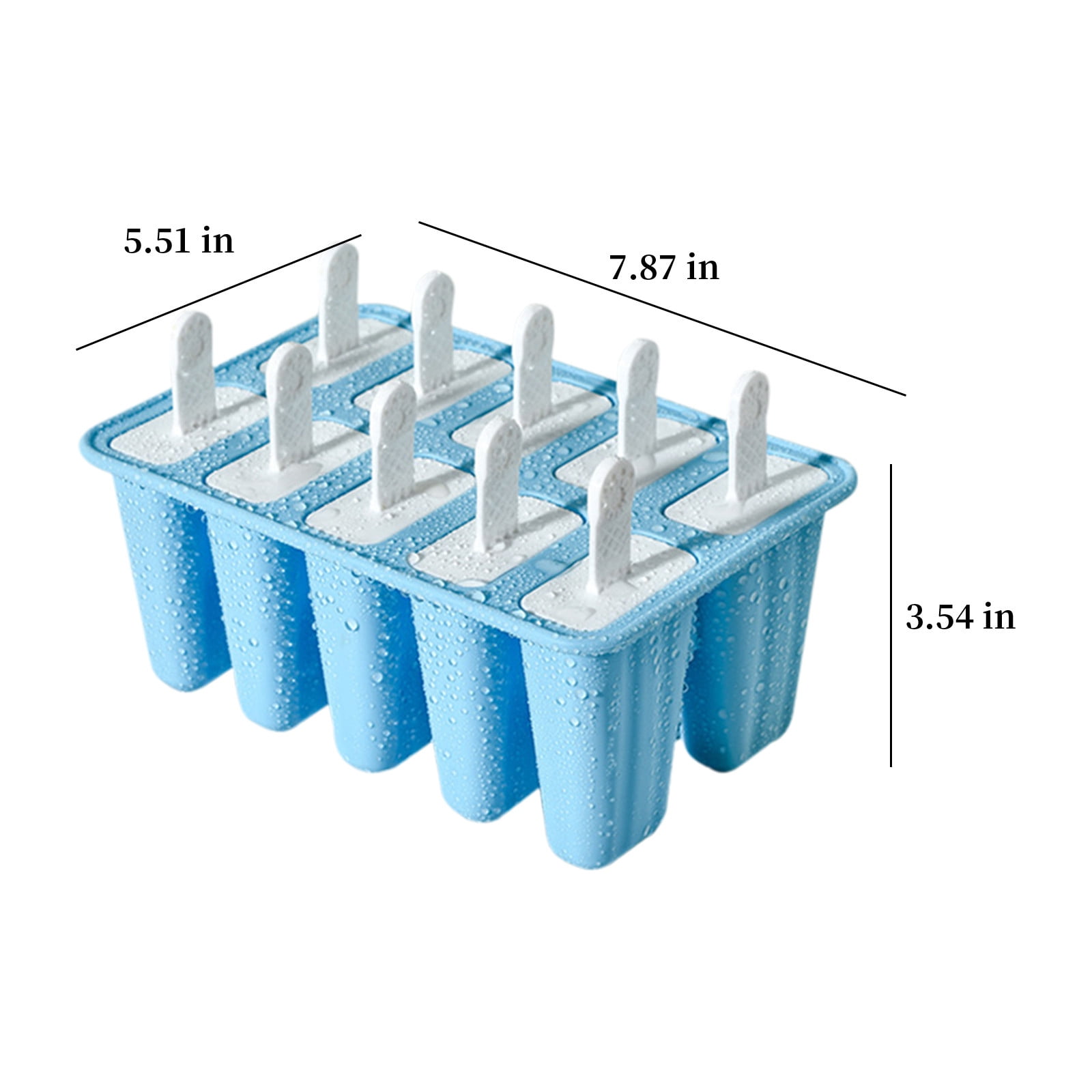 Popsicle Mould, Popsicle Molds 10 Pieces Silicone Ice Molds BPA Free Popsicle Mold Reusable Easy Release Ice Make Light Blue — image 3