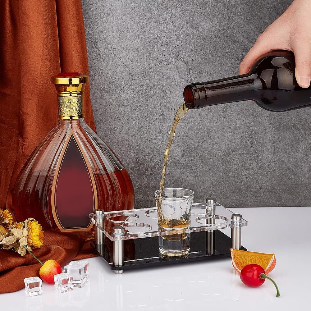 6 Shot Glasses in Assembled Acrylic Tray, Crystal Tasting Cup for Spirits, Beers and Wines, Novel and Easy-to-Use Tool Make โ image 3
