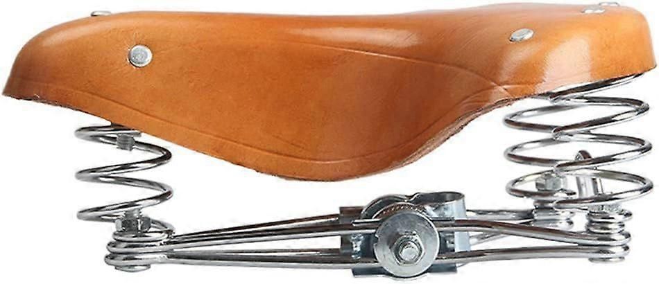 Vintage Bicycle Saddle Seat, Retro Leather Style Bike Seat with Triple Spring Suspension for Cruiser, City and Commuter Bikes โ image 3