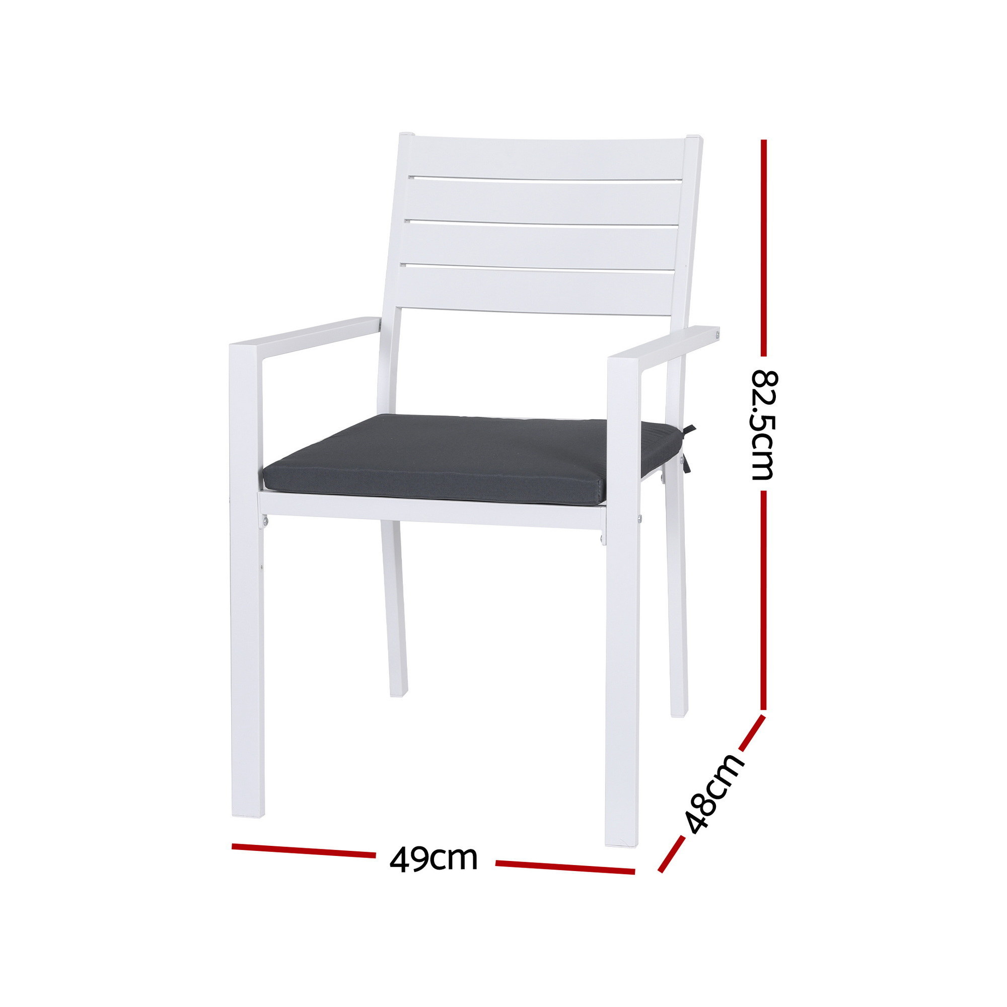 Gardeon 4PC Outdoor Dining Chairs Stackable Aluminum Lounge Chair Patio Furniture — image 2