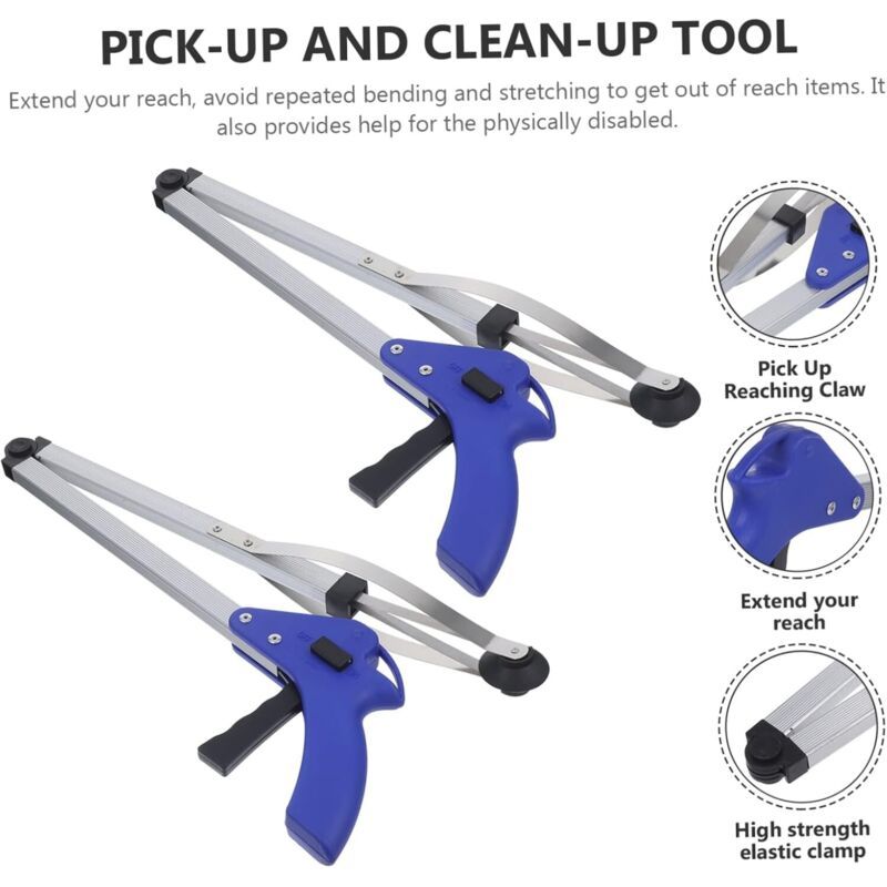 2 Pcs Ramasse Dechets Pliable in Aluminum Tool of Prehension Ergonomique for Garden and Cleaning Outdoor Aide for Personnes Agees and Handicapees โ image 2