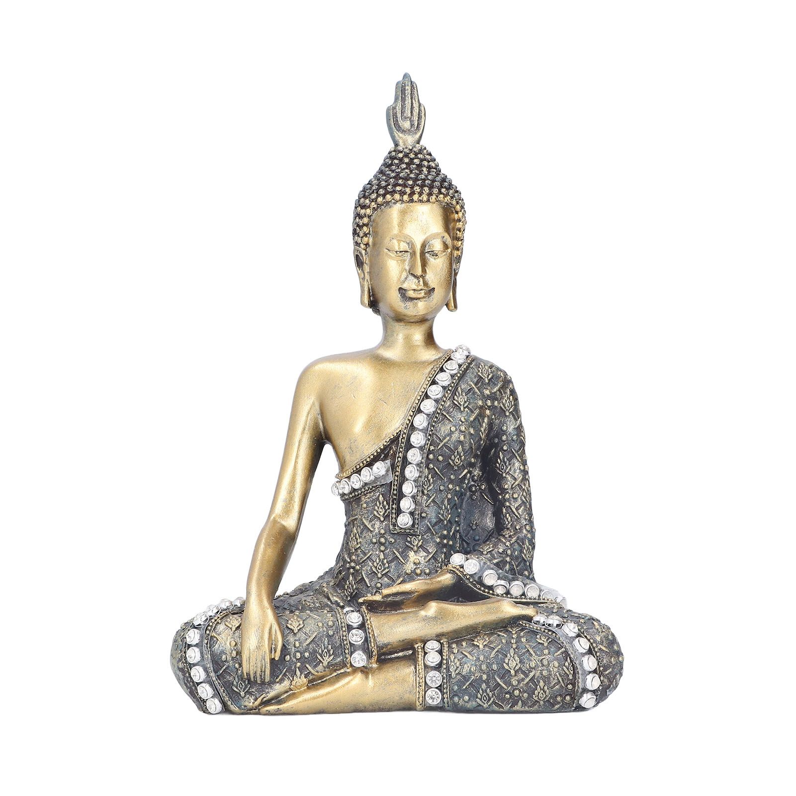 Buddha Ornament Resin Retro Small Decorative Desktop Sitting Buddha Statue for Home Office โ image 2
