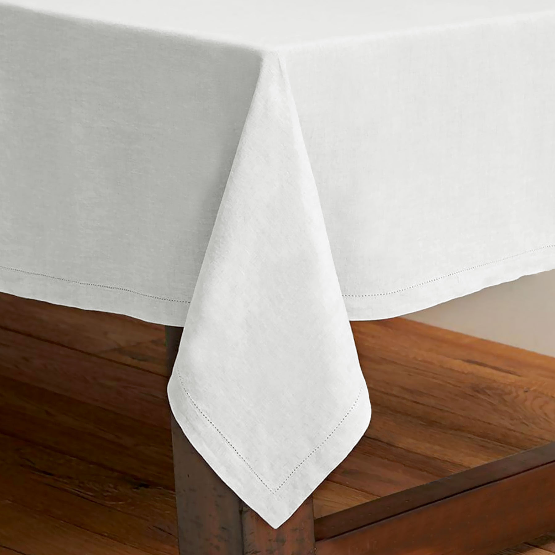 Rans Pure Cotton Hemstitch Tablecloth 160 × 420 cm - White