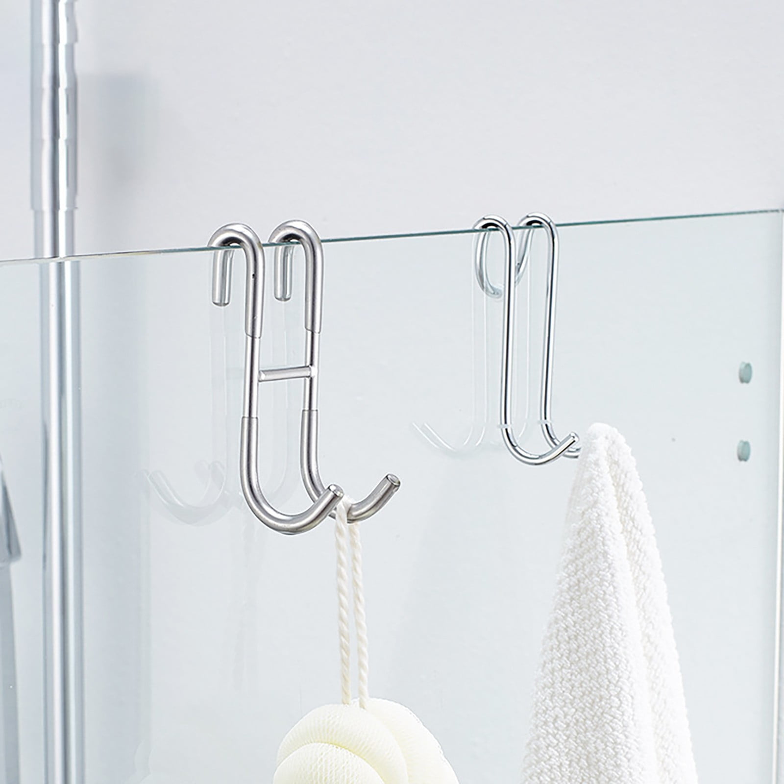 1 Pack Over The Door Hooks, Hangers Hooks with Rubber Prevent Scratches Heavy Duty Organizer for Living Room, Bathroom, Transparent — image 5