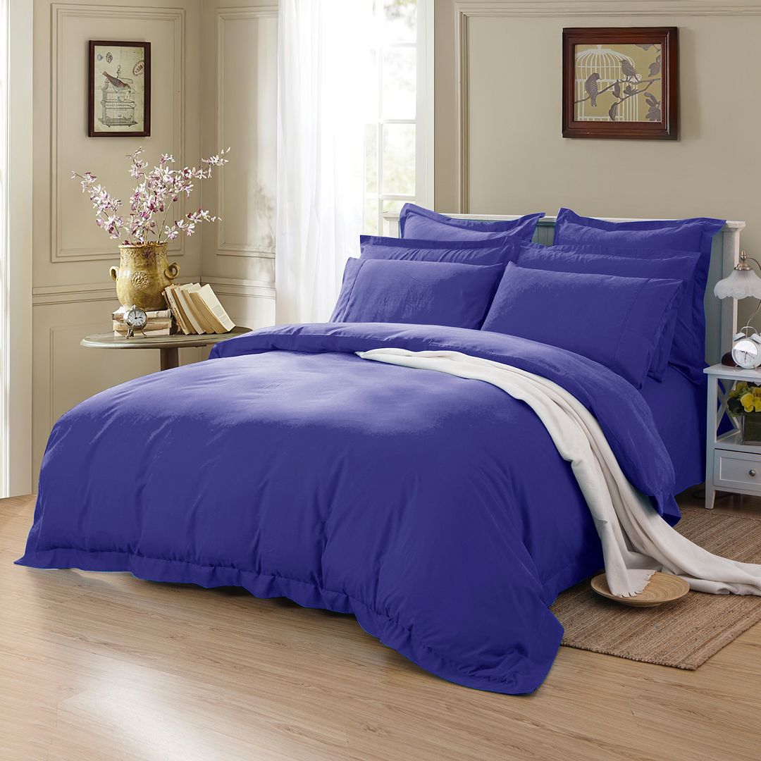 1000TC Tailored Single Size Royal Blue Duvet Quilt Cover Set โ image 2
