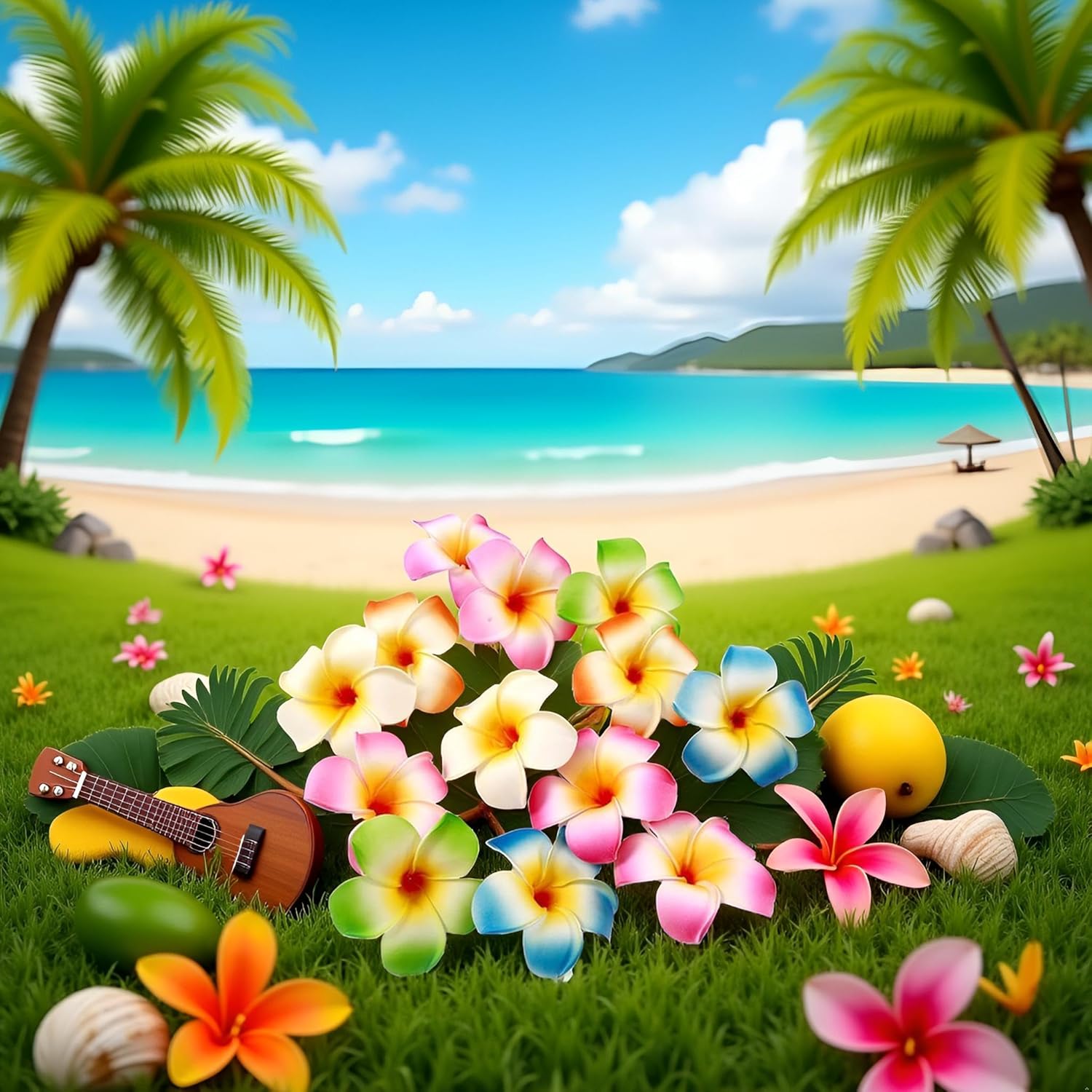 10Pcs Multicolor Hawaii Plumeria Flower Clips, Artificial Tropical Flower Hair Accessories for Wedding, Beach Party, Hair Clips and Barrettes, 1.97'' — image 6