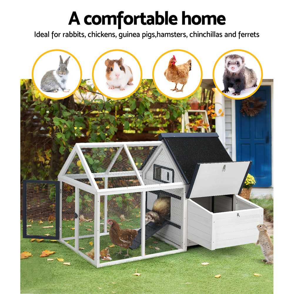 i.Pet Chicken Coop Rabbit Hutch 166cm x 120cm x 112cm Large Chicken Coop House Run Cage Wooden โ image 4