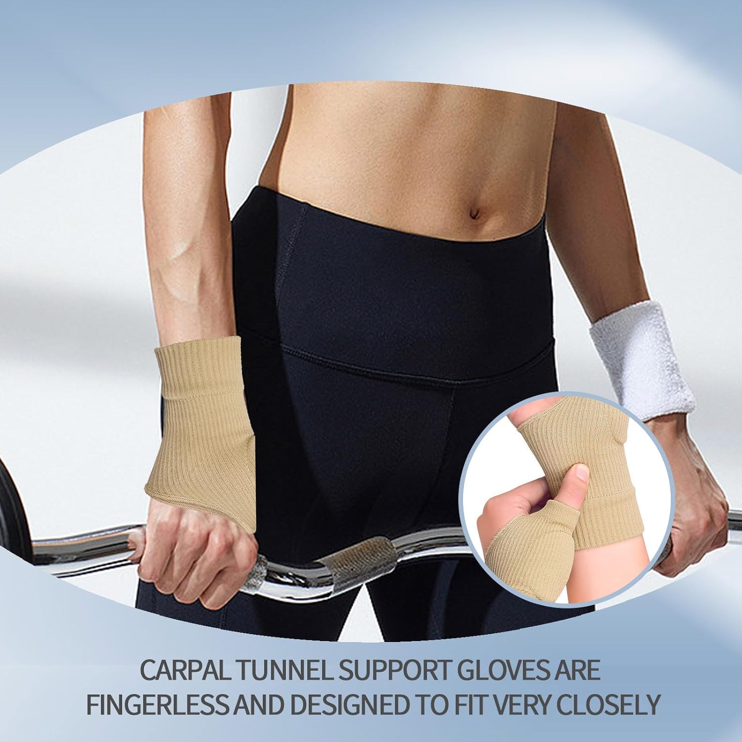 Thumb Brace - 2 Pairs Therapy Gloves Gel Hand Wrist Support Brace Arthritis Compression for Thumb Arthritis, Sport Pain Relief Tendonitis for Men and Women — image 5