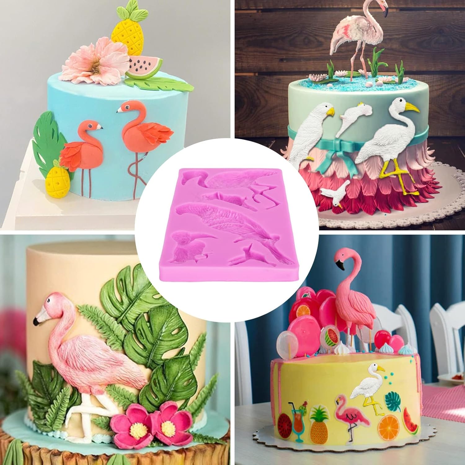 Fondant Molds, Silicone Flamingo Birds Mold 3D Bird Mould for Cupcake Cake Chocolate Decoration โ image 3