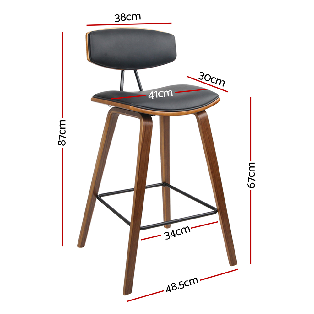 Artiss 4x Bar Stools Leather Padded w/Backrest — image 4