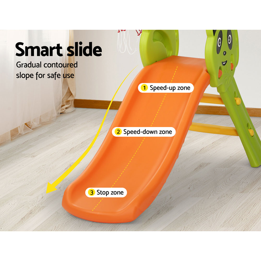 Keezi Kids Slide Set Basketball Hoop Indoor Outdoor Playground Toys 100cm Orange โ image 6