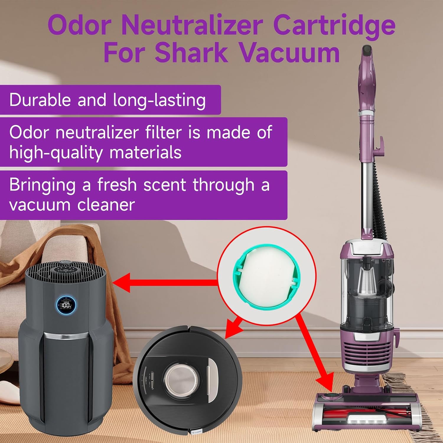 3 Pack for Shark Odor Neutralizer Cartridge Replacement for Shark Stratos Odor Neutralizer Cartridge UV900 ZU102 LA702 AZ3002 AZ4002 AZ3000 HZ3000 HZ3002 β image 6