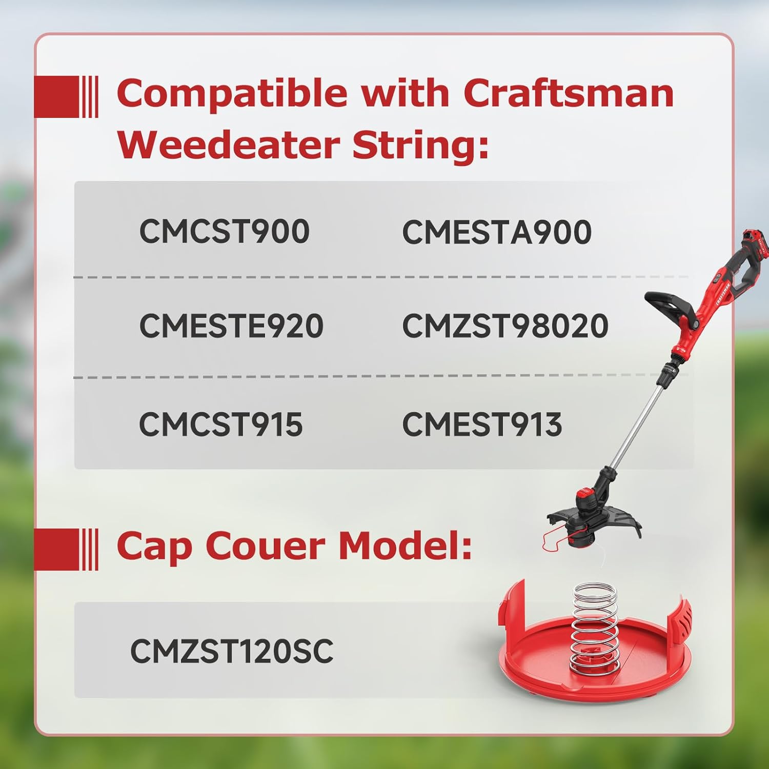 3 Pack CMZST0653 Weed Eater String and 4 Pack CMZST120SC String Trimmer Spool Compatible with Craftsman Weed Wacker — image 6