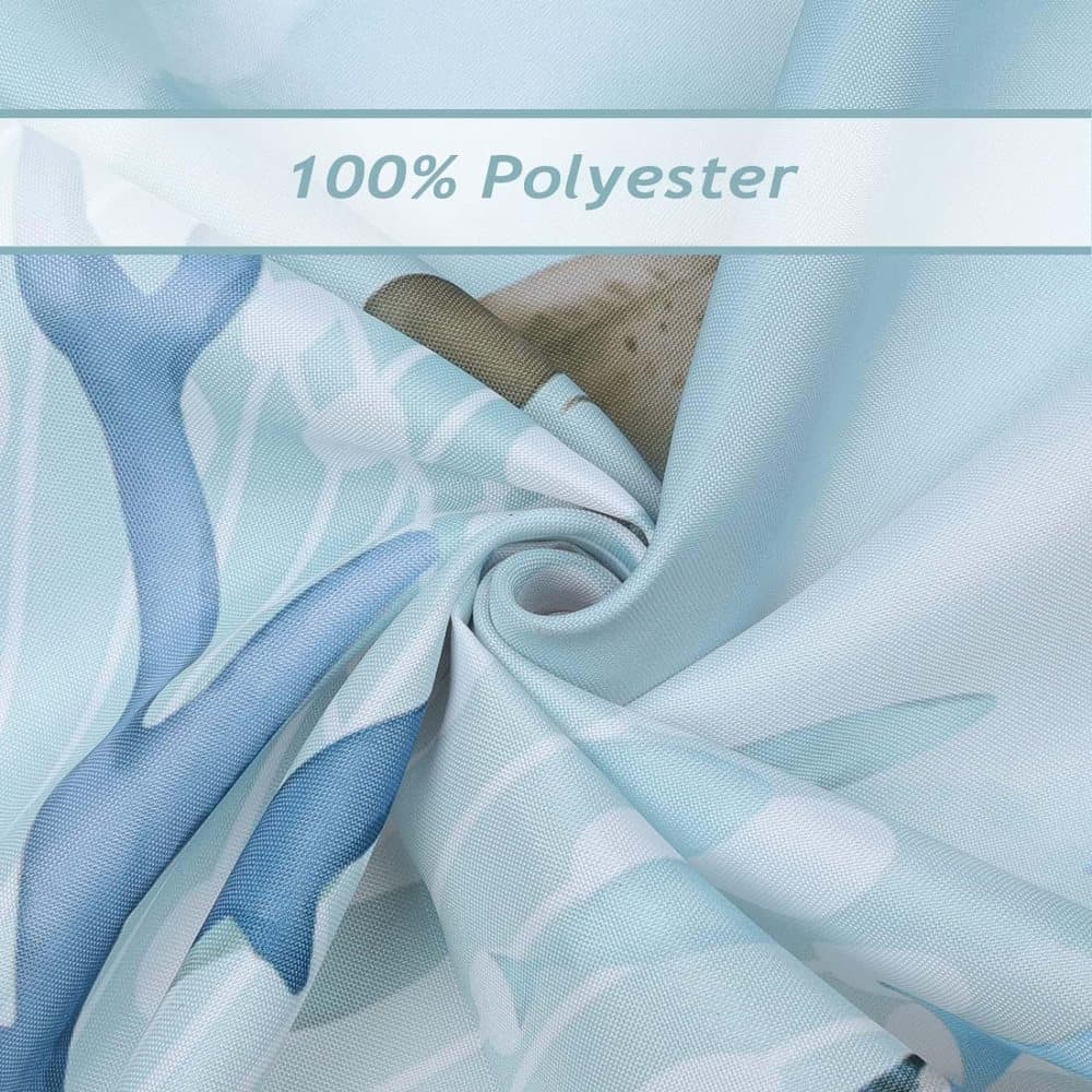 Waterproof Polyester Shower Curtain with Sea Turtle and Dolphin Design, Mildew Resistant, Light Blue, 180 × 180 cm — image 4