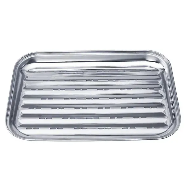 2 Pack Stainless Steel BBQ Grill Baskets, Perforated Grilling Trays for Vegetables and Meat on Charcoal, Gas and Electric Grills — image 2