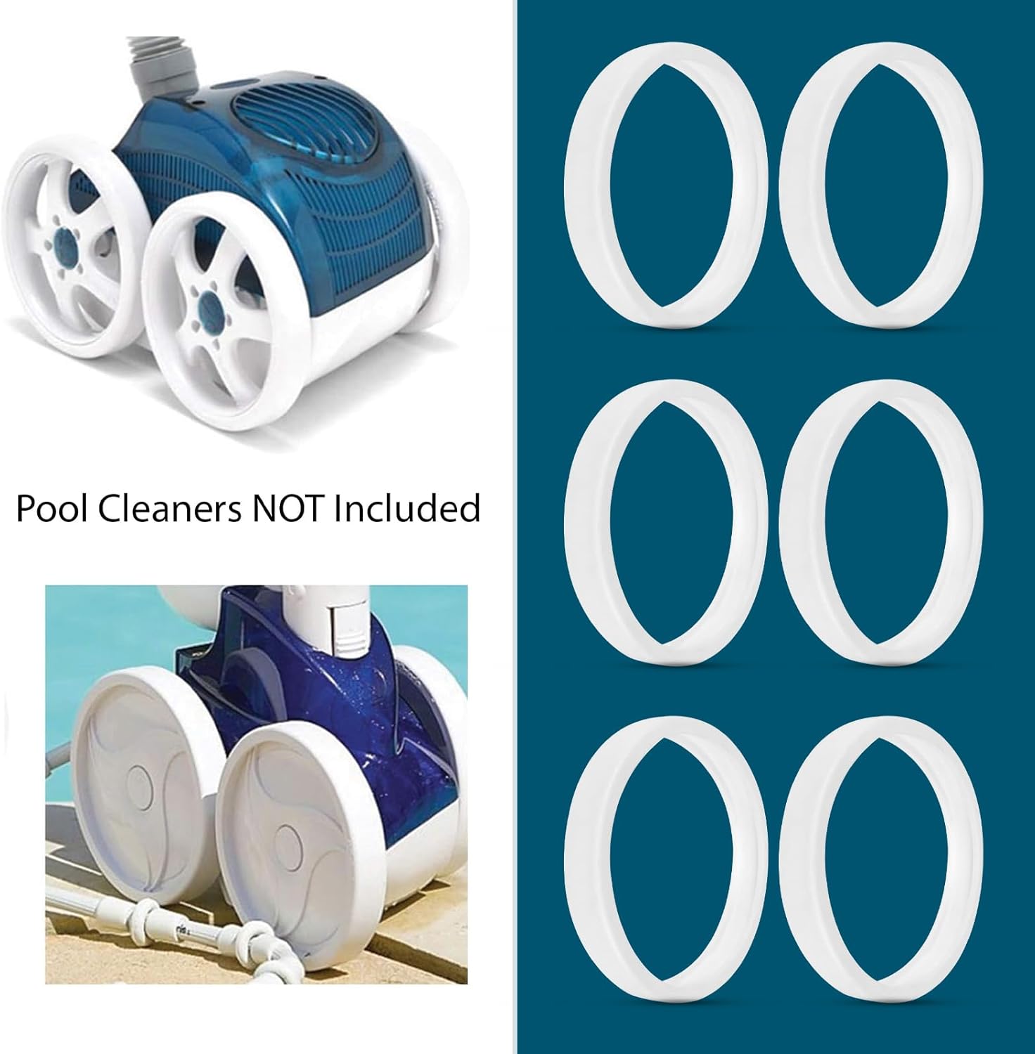 (6-Pack) The Exact Pool Cleaner Tire Replacement - Compatible with Polaris 180, 280, 360, 380, C10 and C-10 | Made of Premium, Heavy Duty Rubber - Improving β image 4