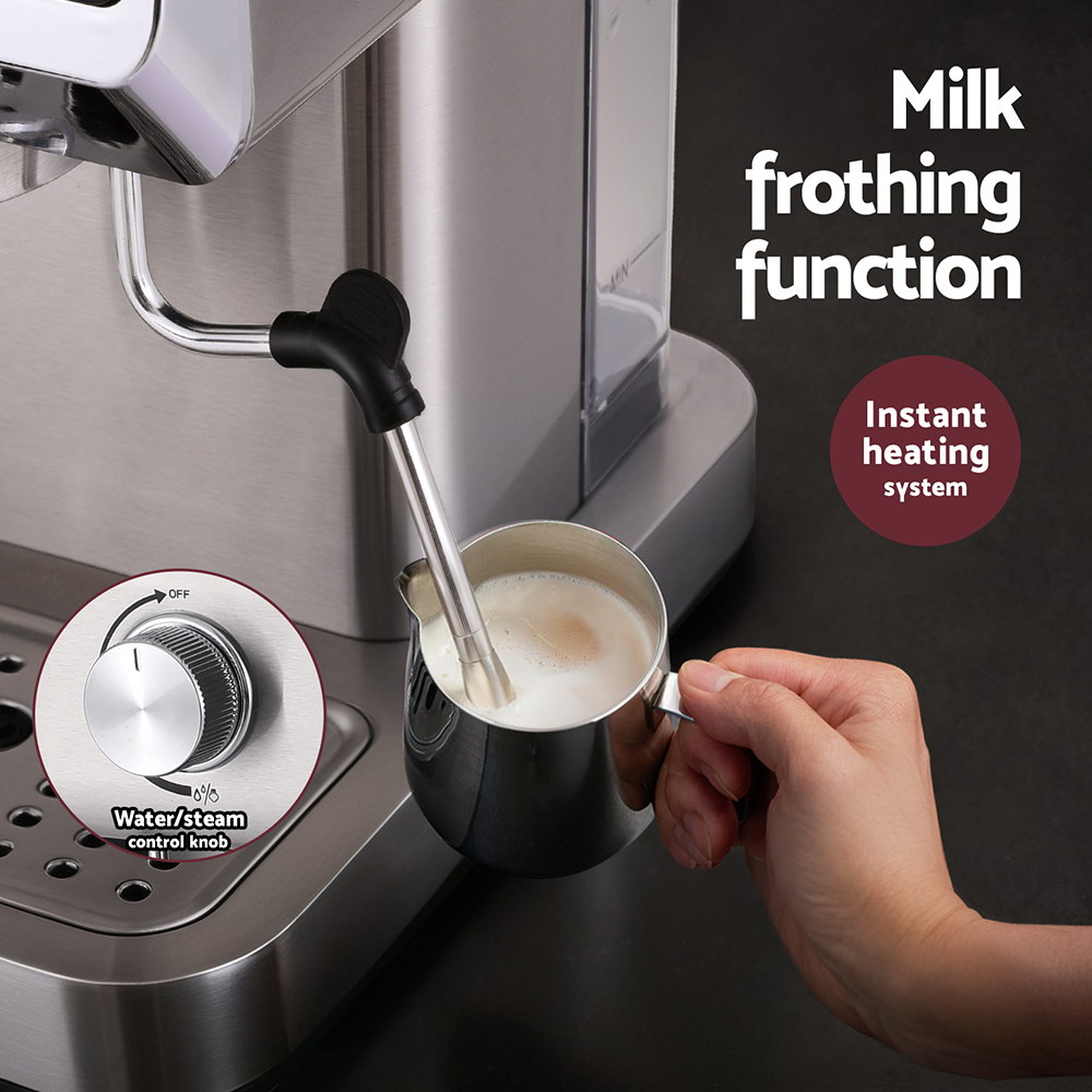 Devanti 20 Bar Coffee Machine Espresso Cafe Maker — image 5