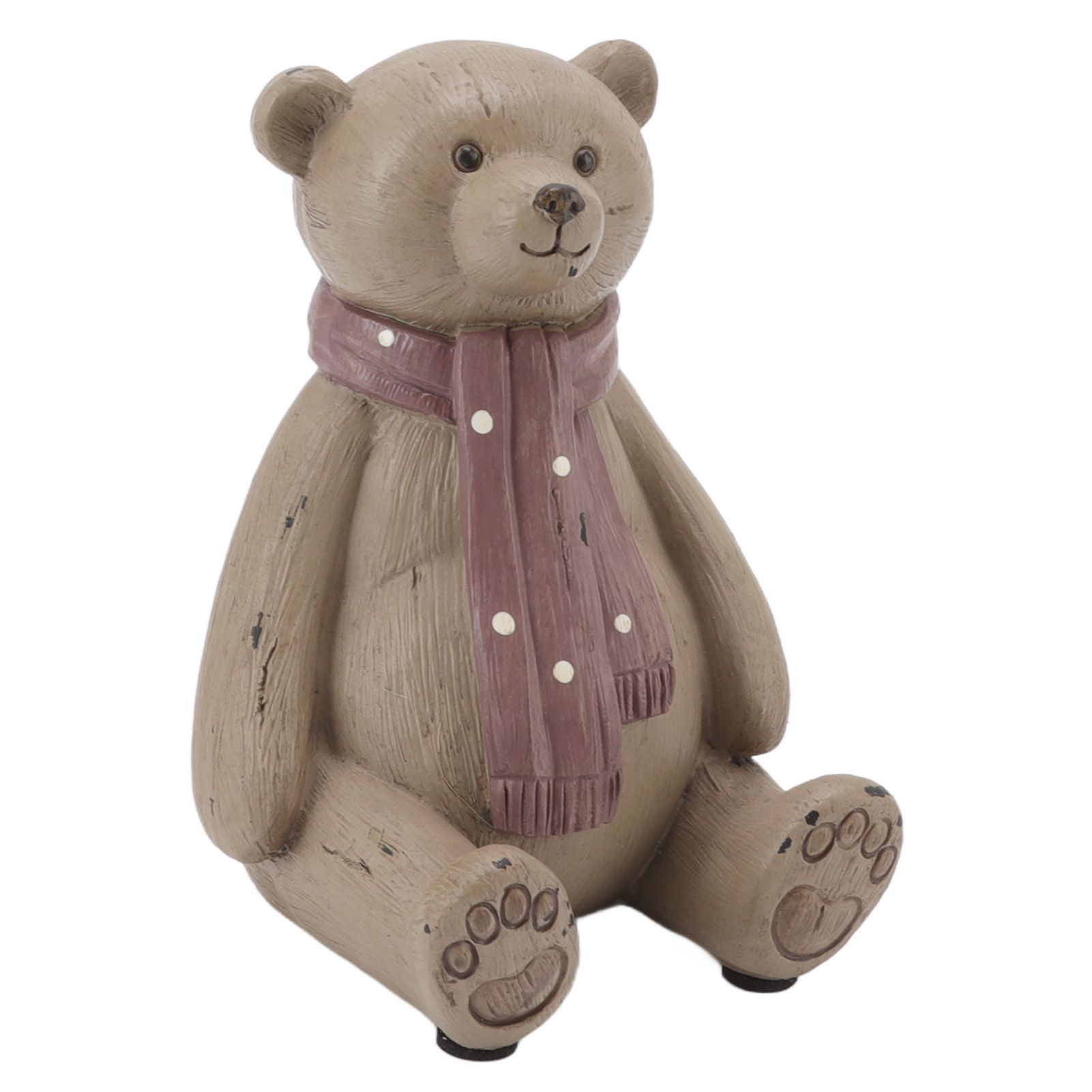 Scarf Bear Ornament Exquisite Workmanship Resin Bear Statue with Antislip Soft Rubber Pad for Living Room Porch โ image 3