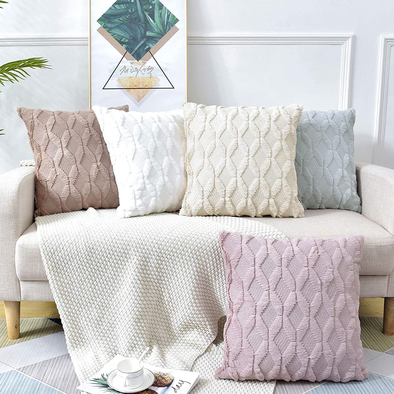 2 Pack Decorative Boho Throw Pillow Covers 45 x 45 cm (Black) — image 6