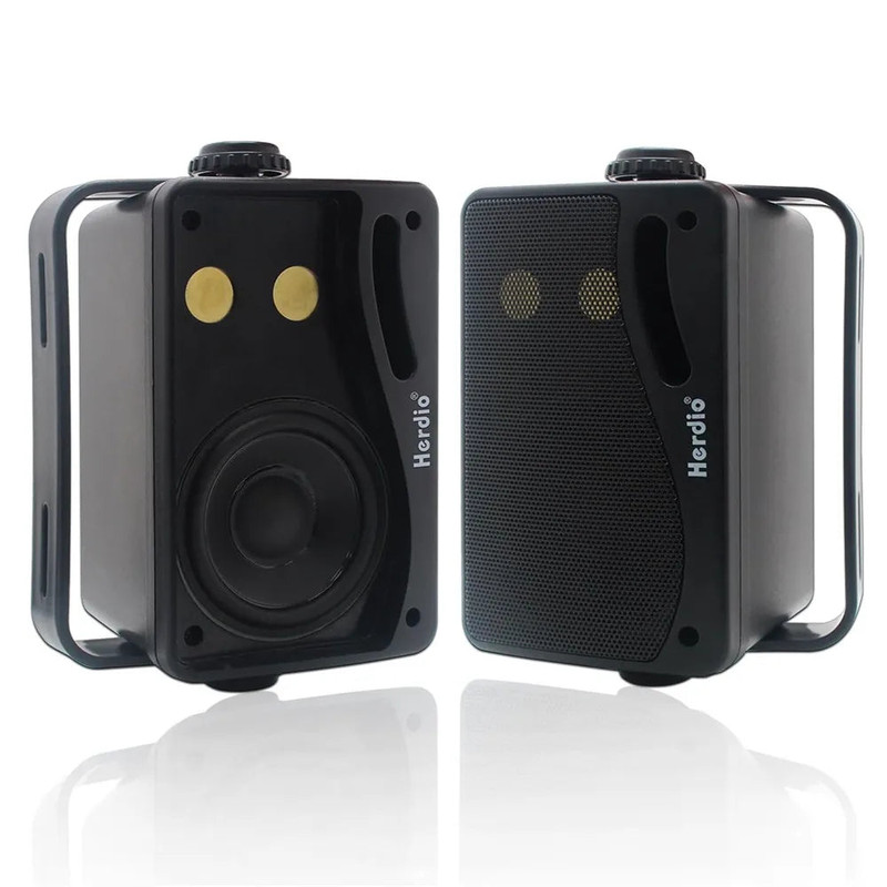 3-Way Waterproof Wall Mount Speakers Black — image 2