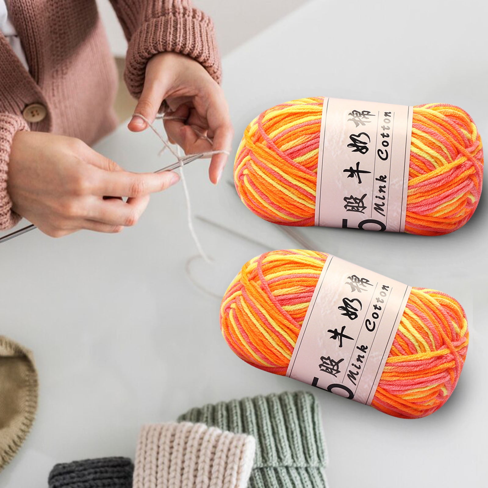 Cotton Yarn -Multi Colored Yarn Rainbows Crochet Yarn 50g/2.5oz,295 Yards,5 Strands,Lightweight Yarn For Crochet,Knitting and Crafts,24 Colors Color - 13 — image 6