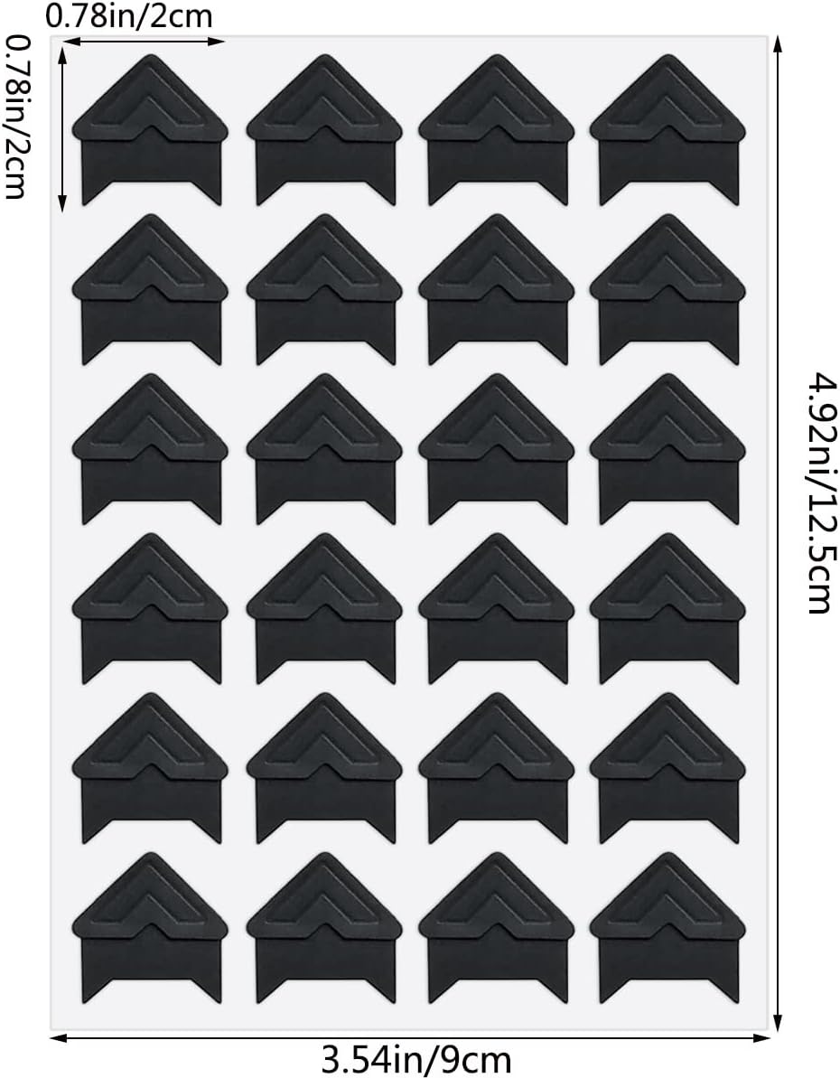 12 Sheets 288 Count Self-Adhesive Photo Corners Stickers, Acid Free Photo Mounting Corners for Scrapbooks, Memory Books, DIY Picture Album, Journal (Black) โ image 2