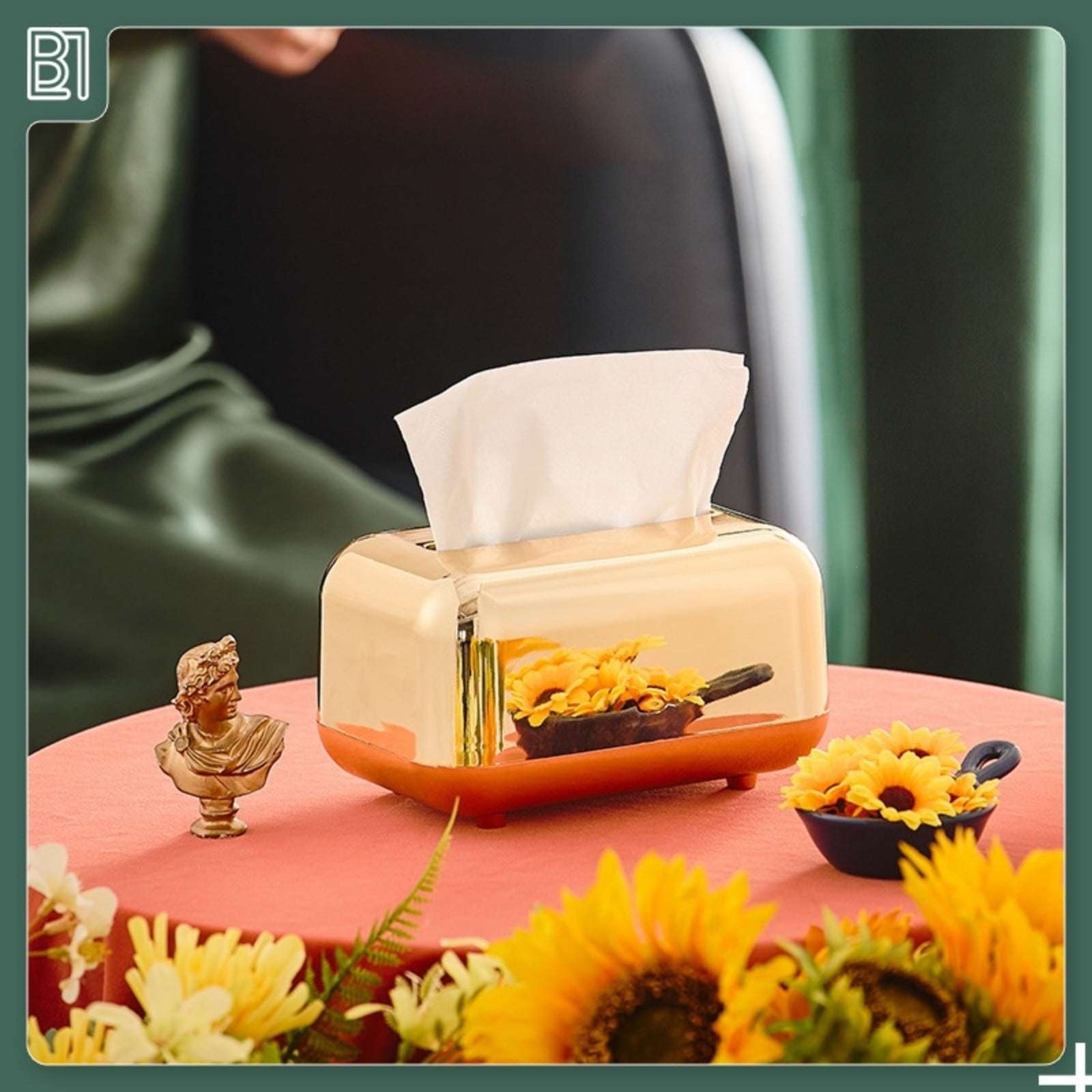 Tissue Box Cover Square 6x4x5" - Acrylic Tissue Box Holder, Elegant Tissue Holder & Napkin Dispenser for Home - Modern Kleenex Box Covers for Office — image 3