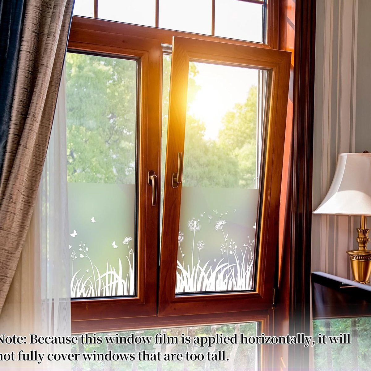 Window Privacy Film - Window Film - Anti-Peek Window Film - Glueless Frosted Privacy Film - Self-Adhesive Window Film - Flower Garden Window Stickers - Static — image 2