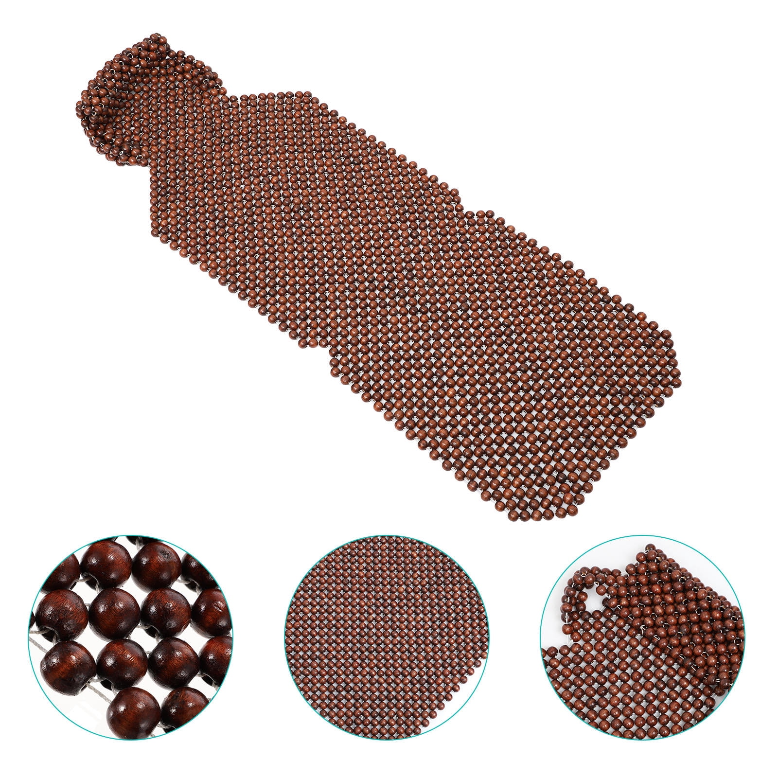 Car Seat Pads Wooden Beads Seat Cushion Breathable Coffee 1 Pc 53.45 × 17.68 × 0.79 inch — image 3