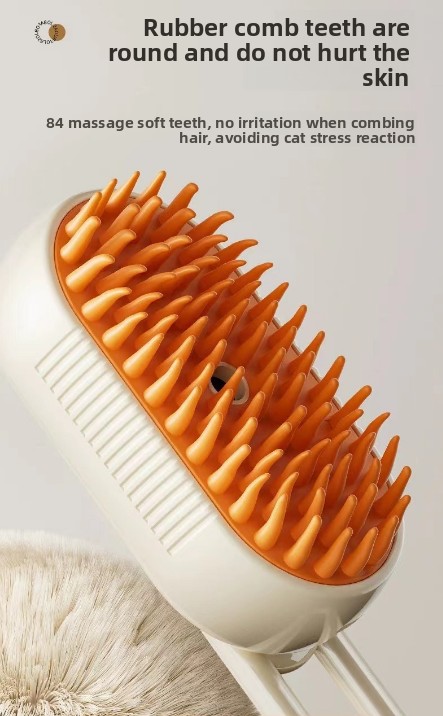 3 in 1 Electric Pet Spray Comb with Rotatable Handle Anti Static Grooming Brush for Cats and Dogs Massage Deshedding Tool White โ image 6