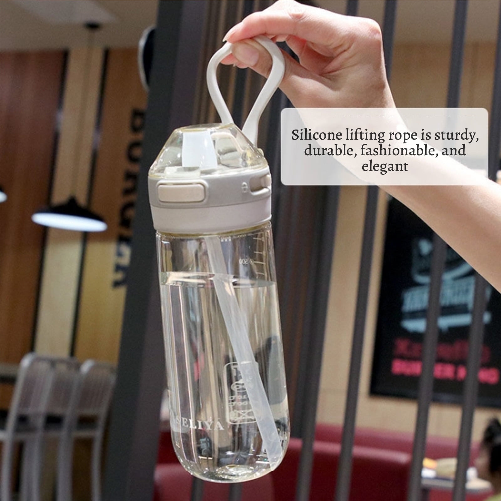 Straw Water Bottle, Water Bottle Cup for Kids/Toddlers Ages 3+ Spill Proof Leak Proof, Water Bottles Great for School Sports Daycare & Camp White — image 5