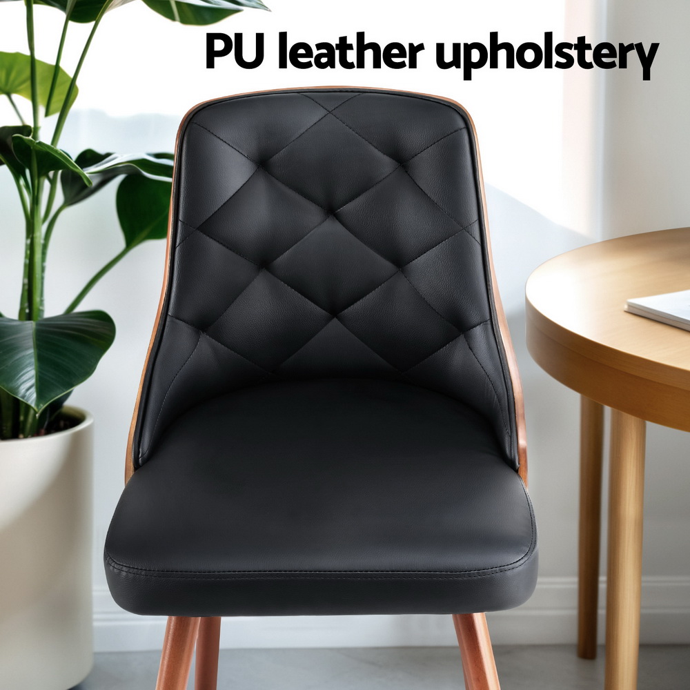 1 Set of 2 Artiss Dining Chairs Black PU โ image 5
