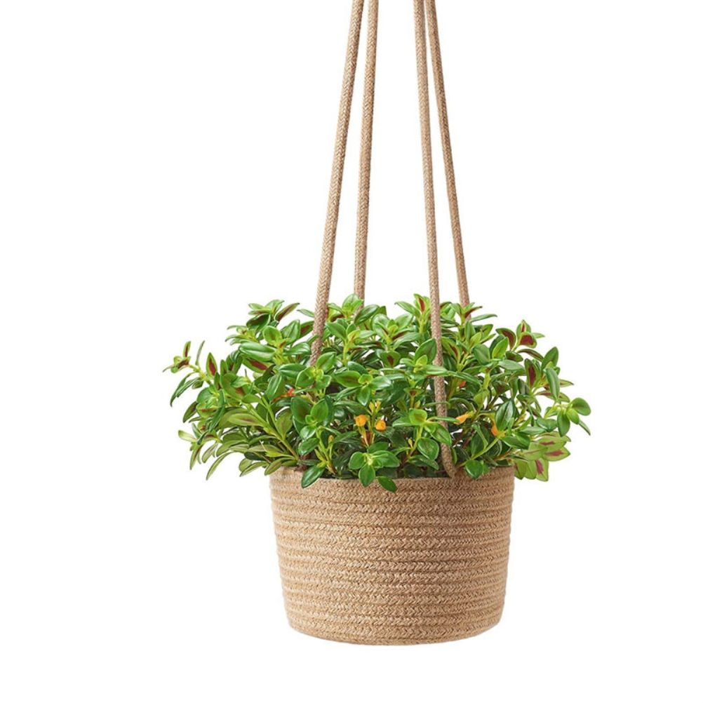 2PCS Braided Plant Basket Hanging Plant Pots Plant Hanger Plant Basket Wall Decoration Flower Pots — image 4