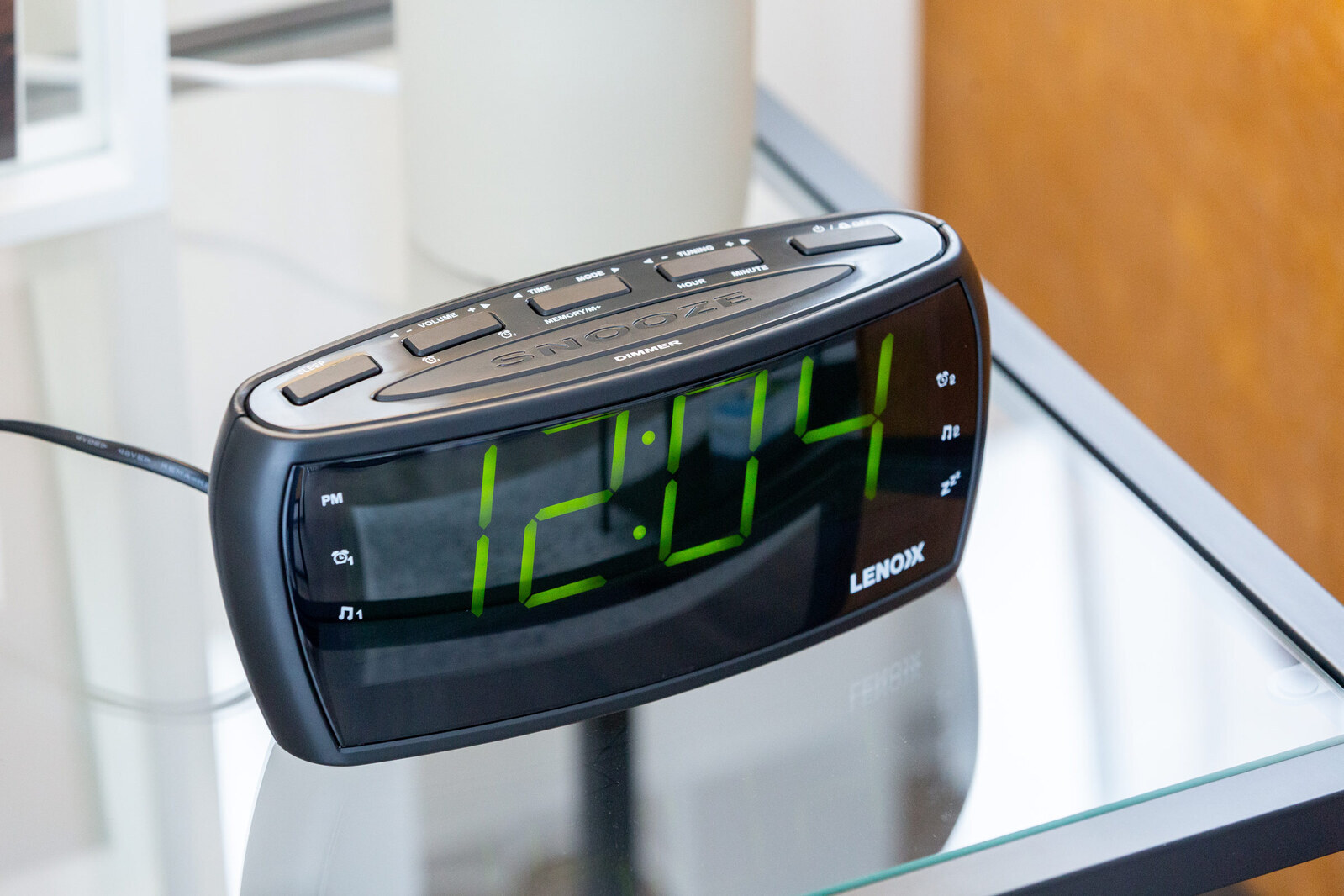 Large Number Alarm Clock & AM/FM Radio, Bold Green LED Time Screen — image 3