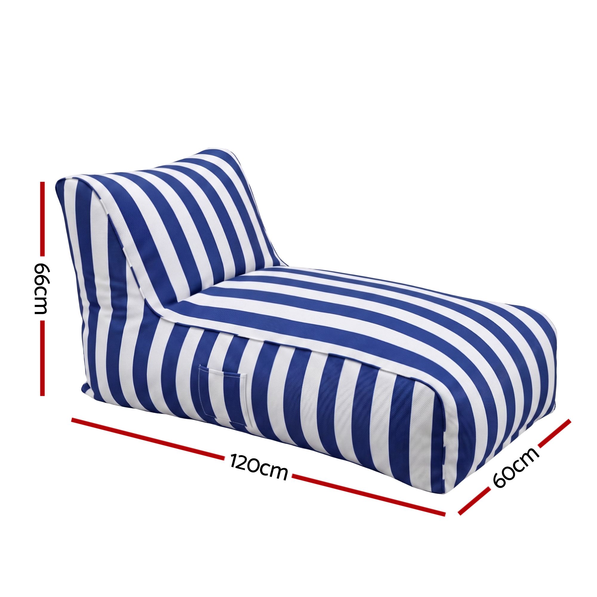 Artiss Outdoor Bean Bag Chair Cover (No Filler) Splash-Proof Beanbag Lounge Sofacover Stuffed Animal Storage Bean Bag Cover for Patio Poolside Relaxing, Blue — image 2