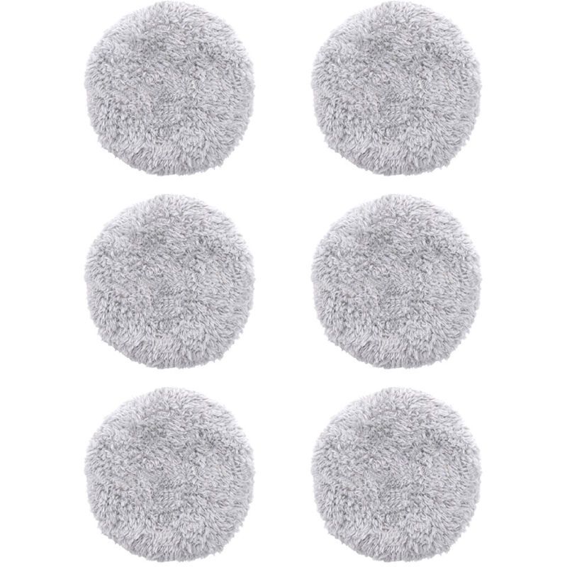 6 Pcs Washable Mop Cloth Compatible with HOBOT 168 and 188 Microfiber Mop Glass Cleaning Robot Reusable Accessories Gray