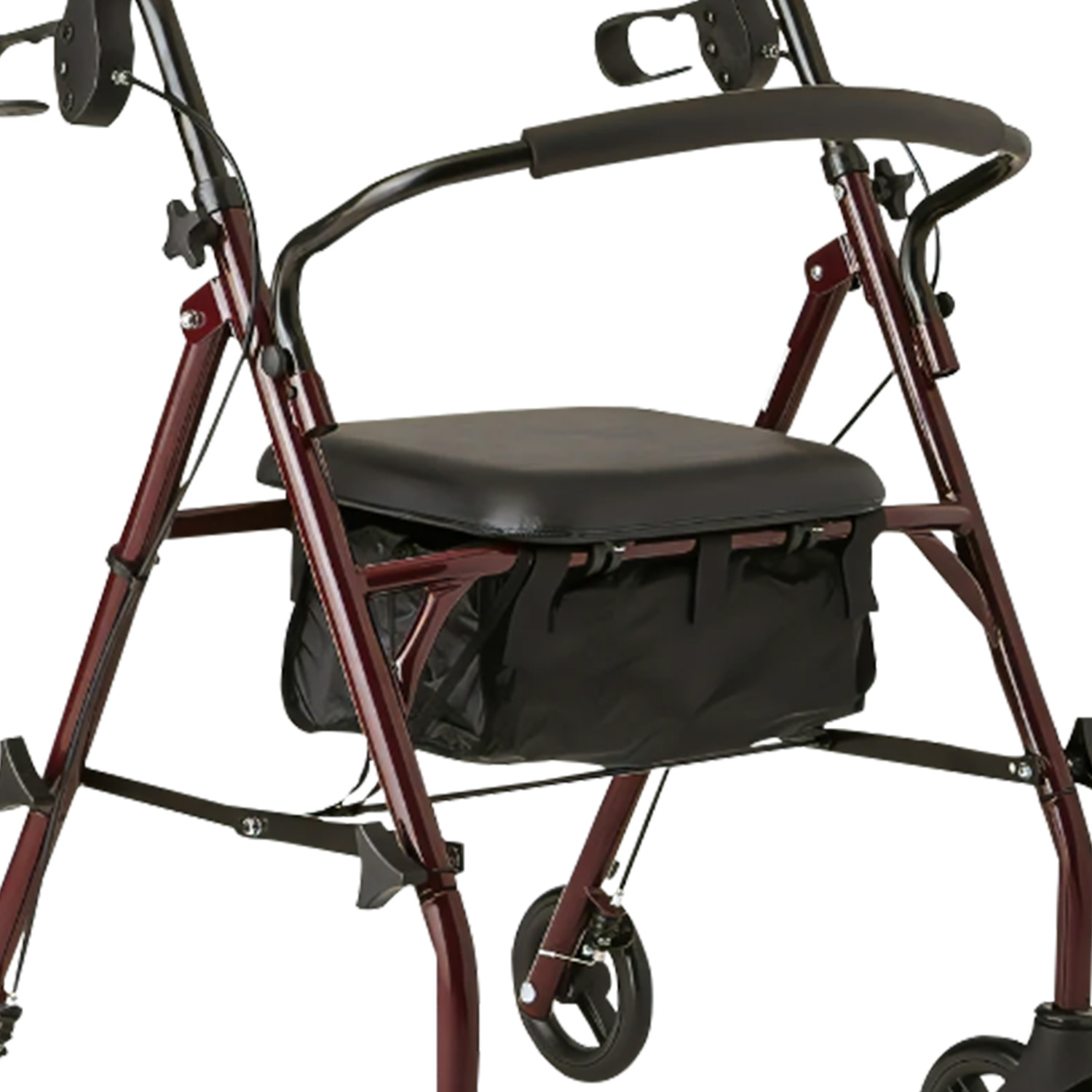 Orthonica Foldable Steel Frame 4-Wheel Rollator Walker, Height Adjustable Handles & Brakes, Seniors Mobility Aid — image 5